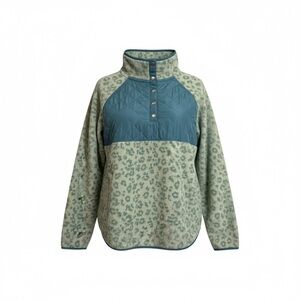 JCrew Green Leopard Print Pullover size medium